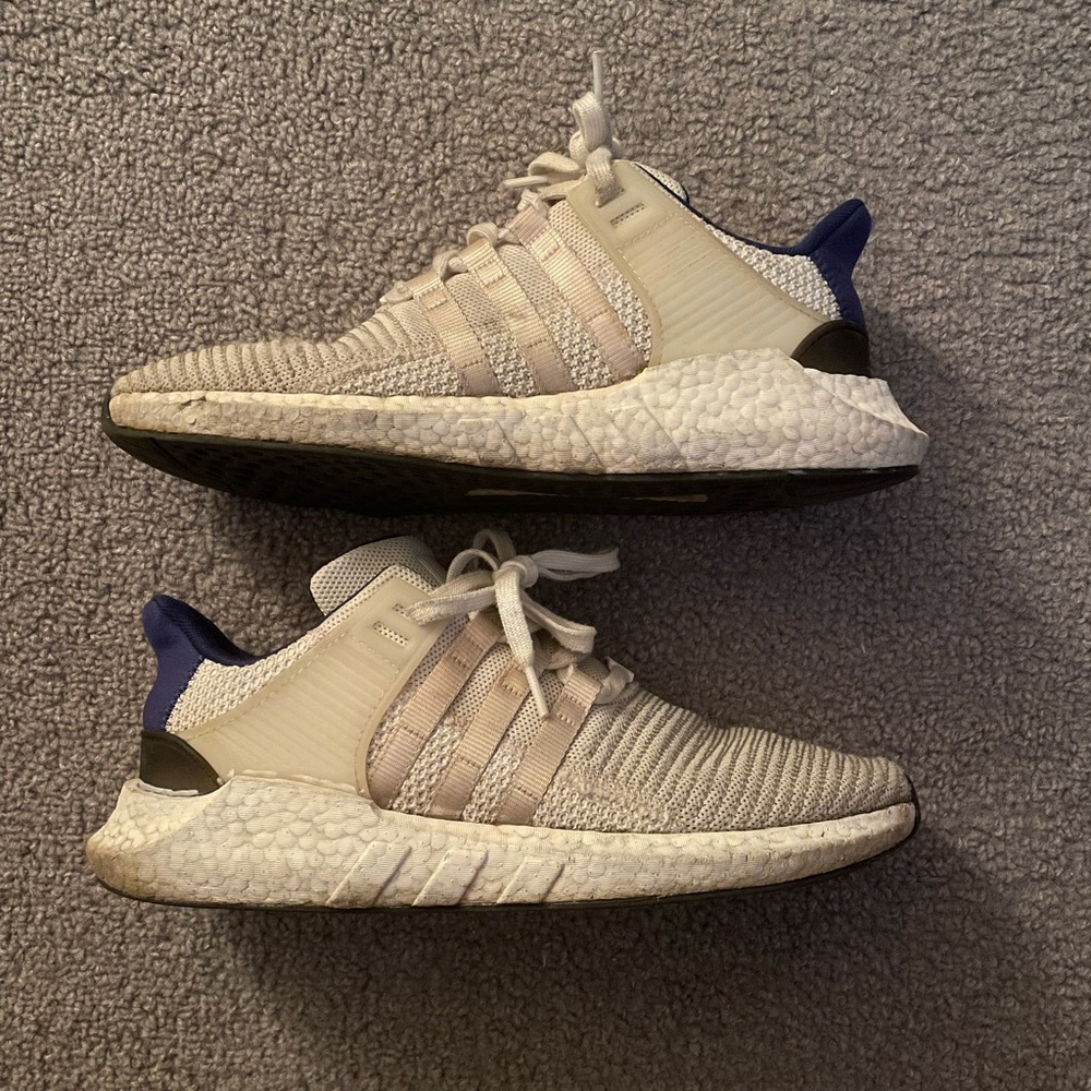 Adidas EQT white/blue, in worn condition, no box